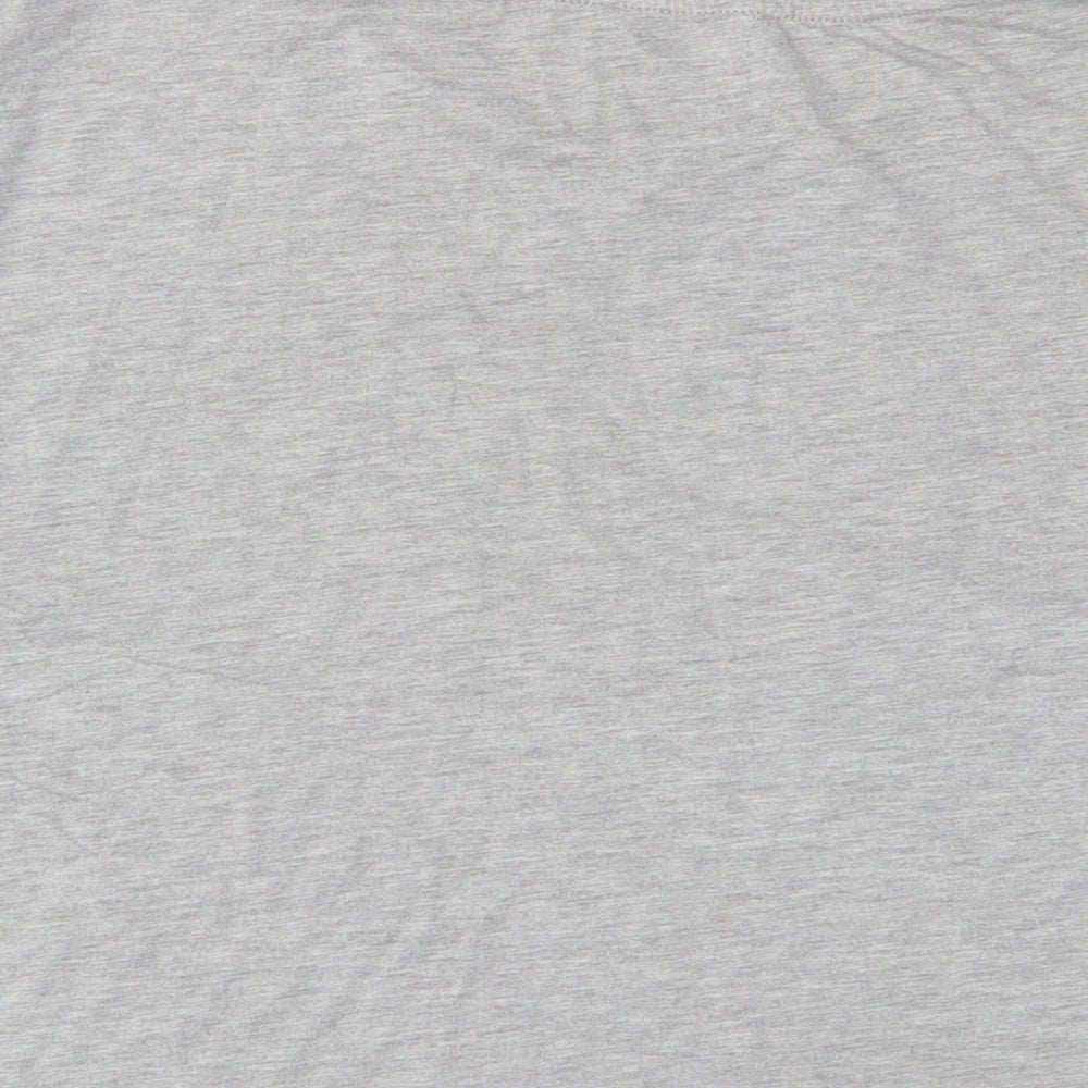 New Look Womens Grey Cotton Basic T-Shirt Size M Crew Neck
