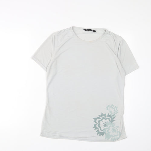 Rohan Womens Grey Polyester Basic T-Shirt Size S Crew Neck