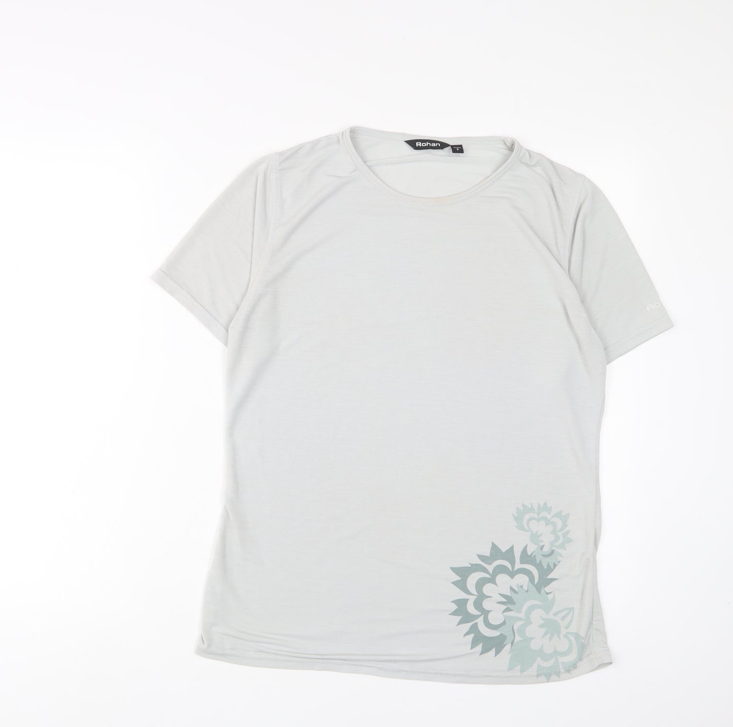 Rohan Womens Grey Polyester Basic T-Shirt Size S Crew Neck