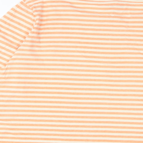 Street One Womens Orange Striped Cotton Basic T-Shirt Size 18 Boat Neck