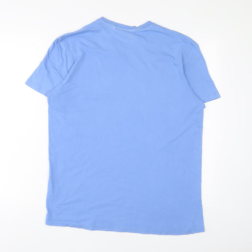 Atlantic Bay Mens Blue Cotton T-Shirt Size M Crew Neck