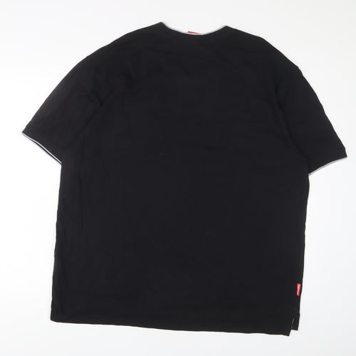 Slazenger Mens Black Cotton T-Shirt Size 2XL V-Neck