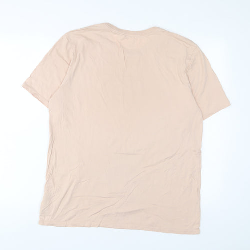 Nike Womens Pink Cotton Basic T-Shirt Size L Crew Neck
