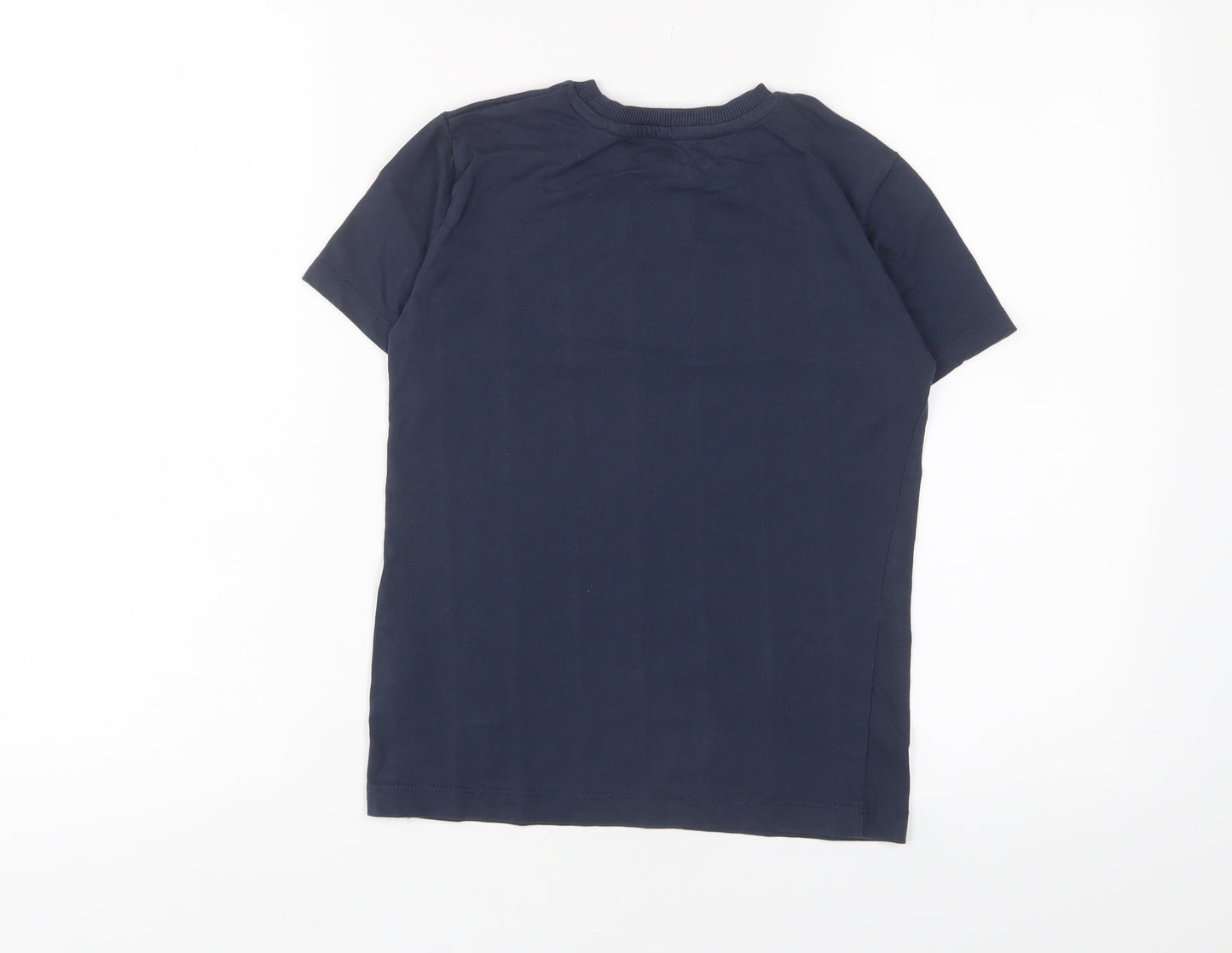 NEXT Boys Blue Cotton Basic T-Shirt Size 8 Years Crew Neck Pullover