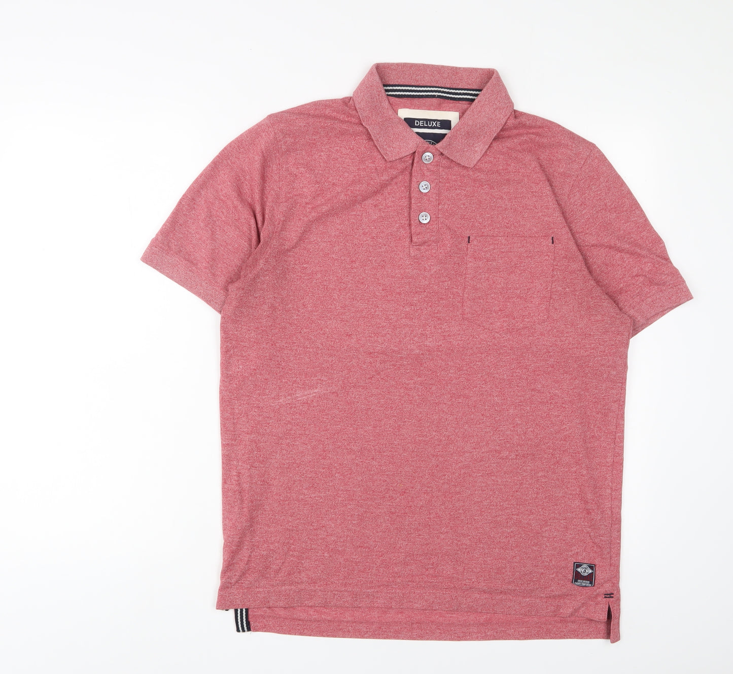 TOG24 Mens Pink Cotton Polo Size M Collared Button