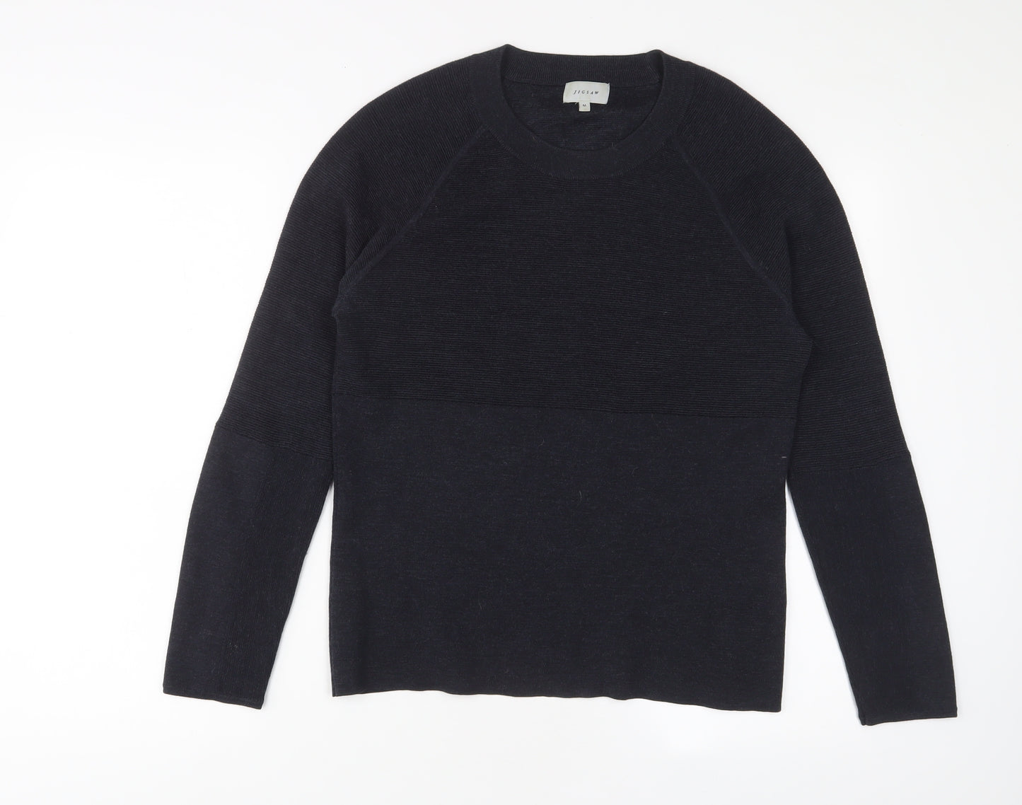 Jigsaw Womens Grey Round Neck Wool Pullover Jumper Size M