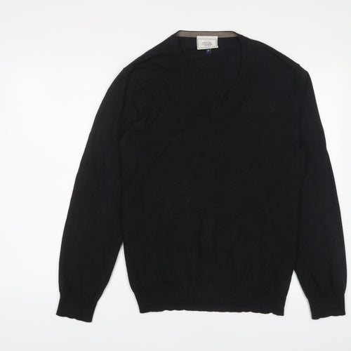 John Lewis Mens Grey V-Neck Cotton Pullover Jumper Size M Long Sleeve