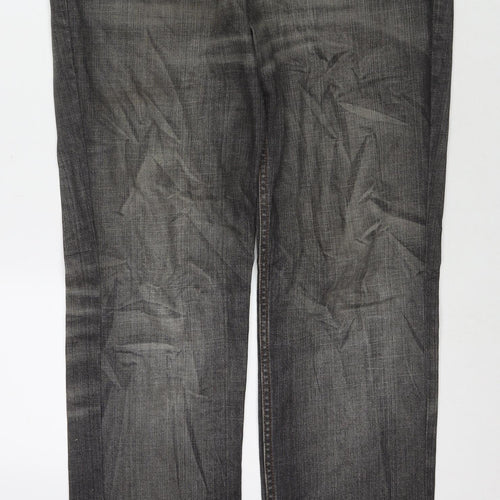 Dolce&Gabbana Mens Grey Cotton Straight Jeans Size 36 in L33 in Regular Zip