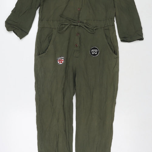 Pion Womens Green Polyester Blend Jumpsuit One-Piece Size S L29 in Button - You Look Good