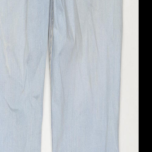 Topman Mens Blue Cotton Straight Jeans Size 32 in L30 in Regular Zip