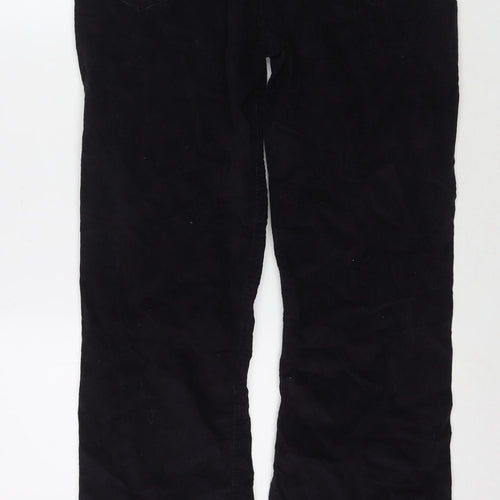 Denim & Co. Womens Blue Cotton Trousers Size 14 L31 in Regular Zip