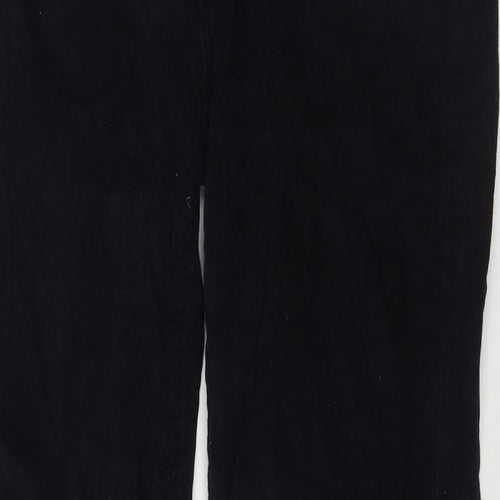 Denim & Co. Womens Blue Cotton Trousers Size 14 L31 in Regular Zip