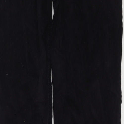 Denim & Co. Womens Blue Cotton Trousers Size 14 L31 in Regular Zip
