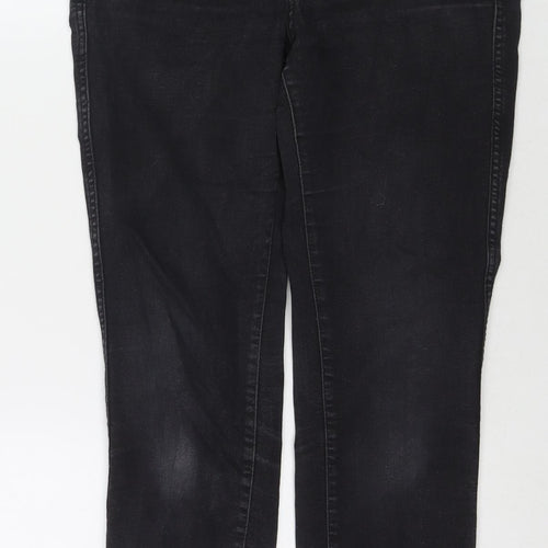 H&M Womens Black Cotton Skinny Jeans Size M L27 in Regular Zip