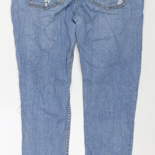 Topshop Womens Blue Cotton Skinny Jeans Size 10 L25 in Regular Zip