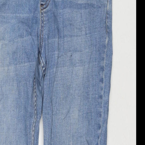 Topshop Womens Blue Cotton Skinny Jeans Size 10 L25 in Regular Zip