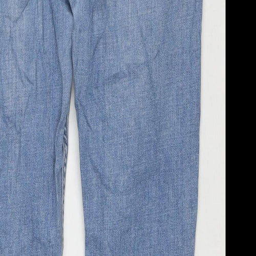 Topshop Womens Blue Cotton Skinny Jeans Size 10 L25 in Regular Zip