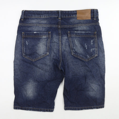 Denim & Co. Mens Blue Cotton Bermuda Shorts Size 34 in L10 in Regular Zip