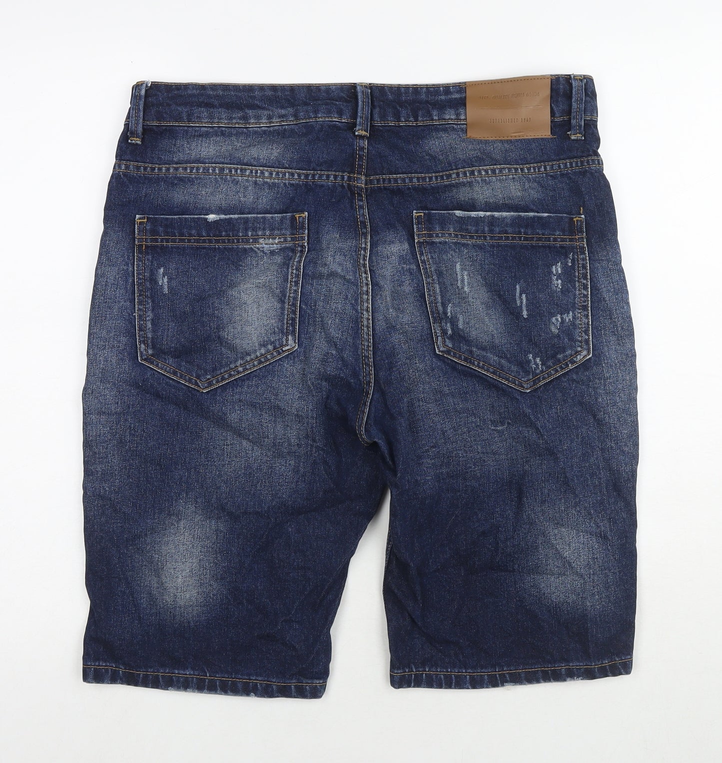 Denim & Co. Mens Blue Cotton Bermuda Shorts Size 34 in L10 in Regular Zip
