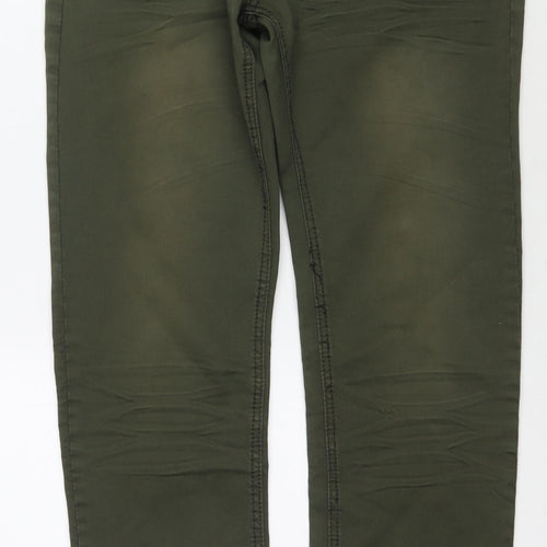 One Hectar Womens Green Cotton Straight Jeans Size 36 in L32 in Regular Zip