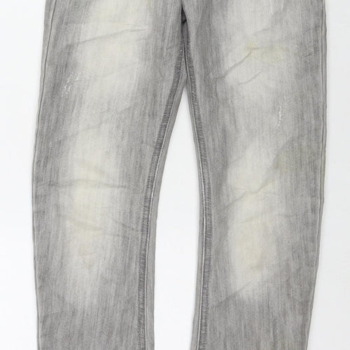 NEXT Boys Grey Cotton Skinny Jeans Size 11 Years L27 in Regular Zip