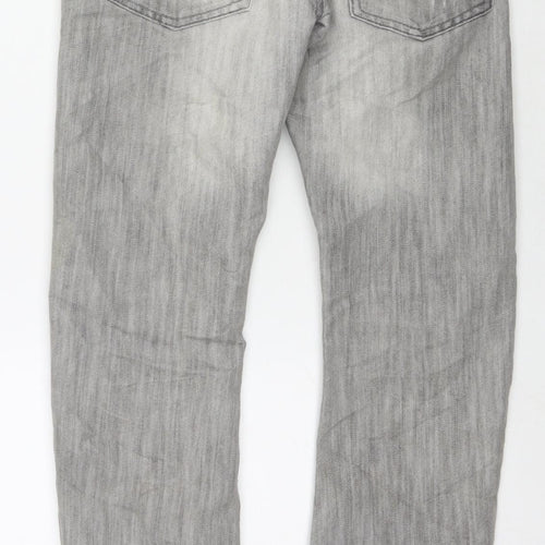 NEXT Boys Grey Cotton Skinny Jeans Size 11 Years L27 in Regular Zip