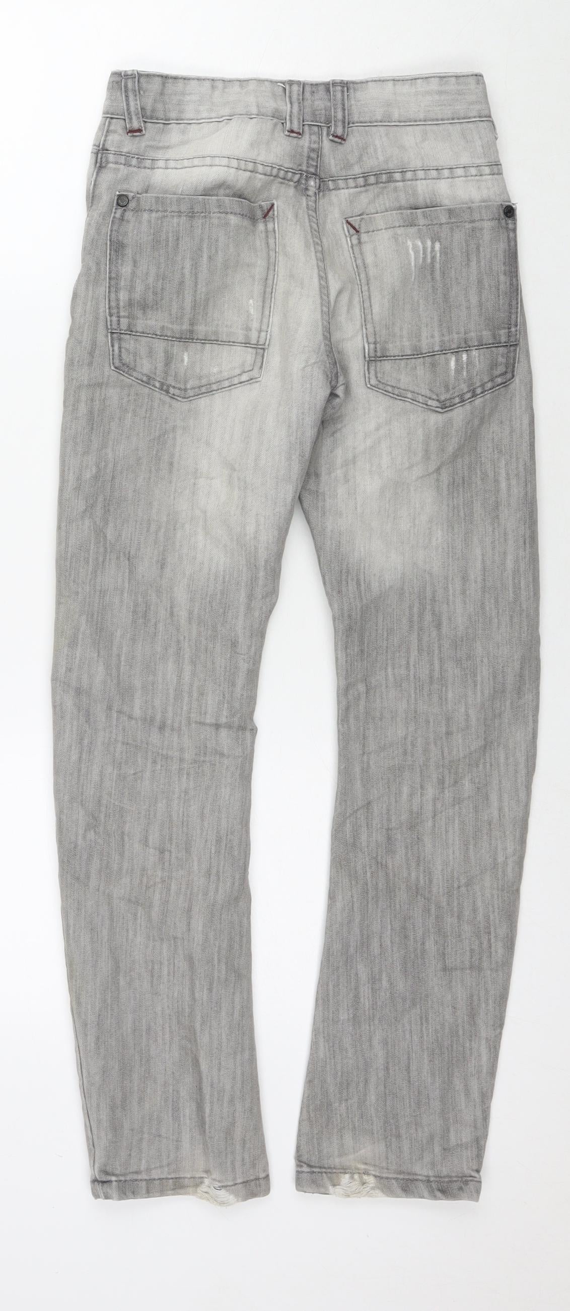 NEXT Boys Grey Cotton Skinny Jeans Size 11 Years L27 in Regular Zip