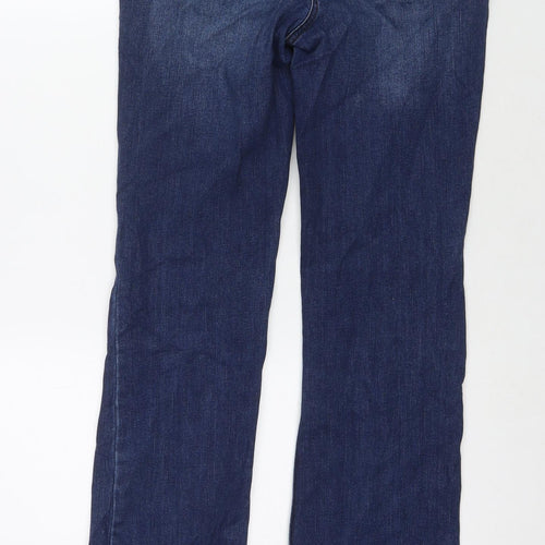 NEXT Womens Blue Cotton Straight Jeans Size 12 L31 in Regular Zip
