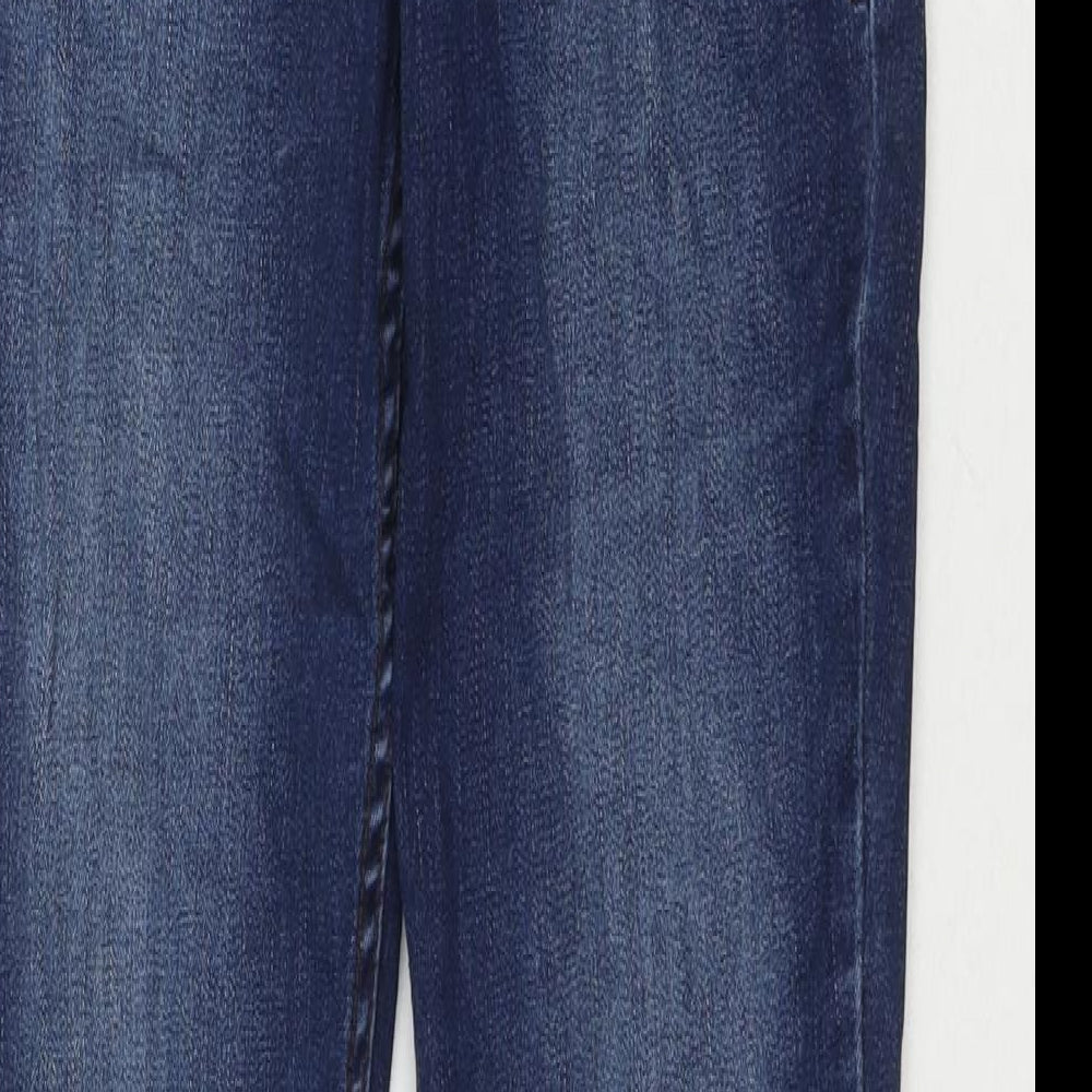 NEXT Womens Blue Cotton Straight Jeans Size 12 L31 in Regular Zip