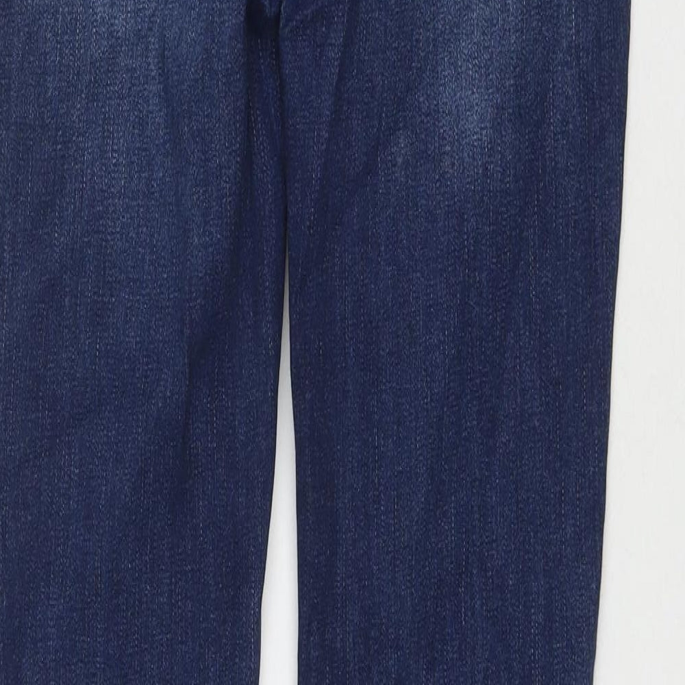 NEXT Womens Blue Cotton Straight Jeans Size 12 L31 in Regular Zip