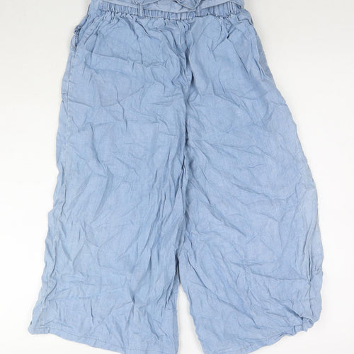 Divided by H&M Womens Blue Lyocell Culotte Shorts Size 8 L17 in Regular Zip