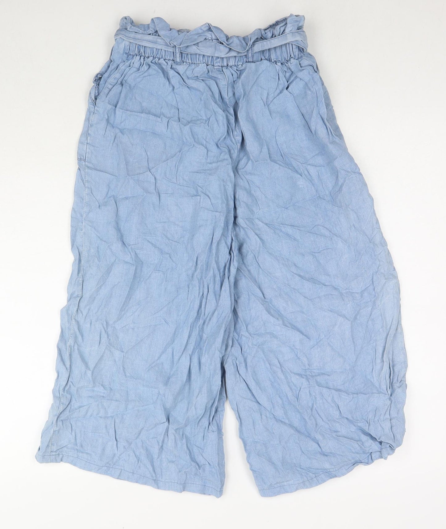 Divided by H&M Womens Blue Lyocell Culotte Shorts Size 8 L17 in Regular Zip