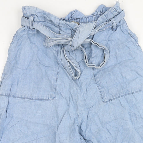 Divided by H&M Womens Blue Lyocell Culotte Shorts Size 8 L17 in Regular Zip