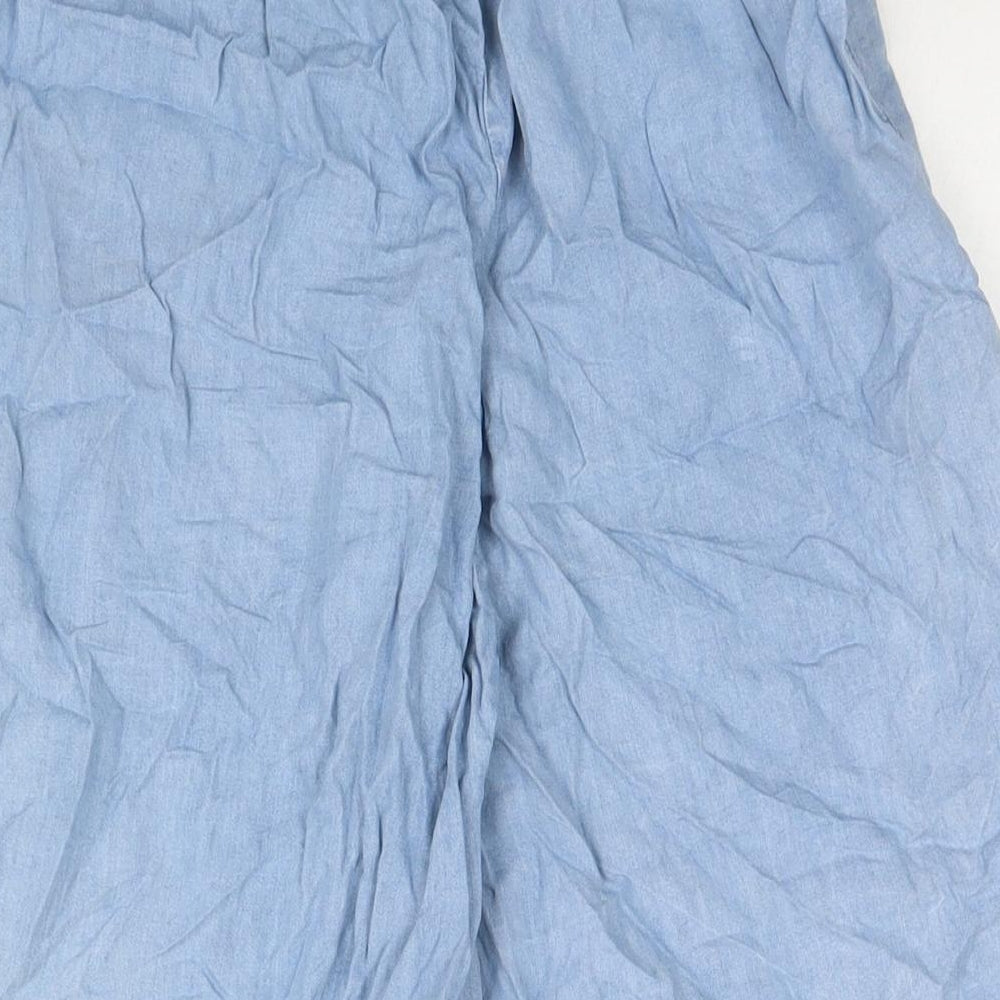 Divided by H&M Womens Blue Lyocell Culotte Shorts Size 8 L17 in Regular Zip