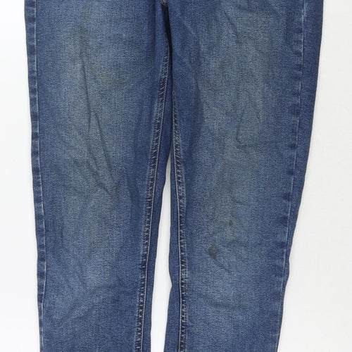 Topshop Womens Blue Cotton Skinny Jeans Size 28 in L32 in Regular Zip