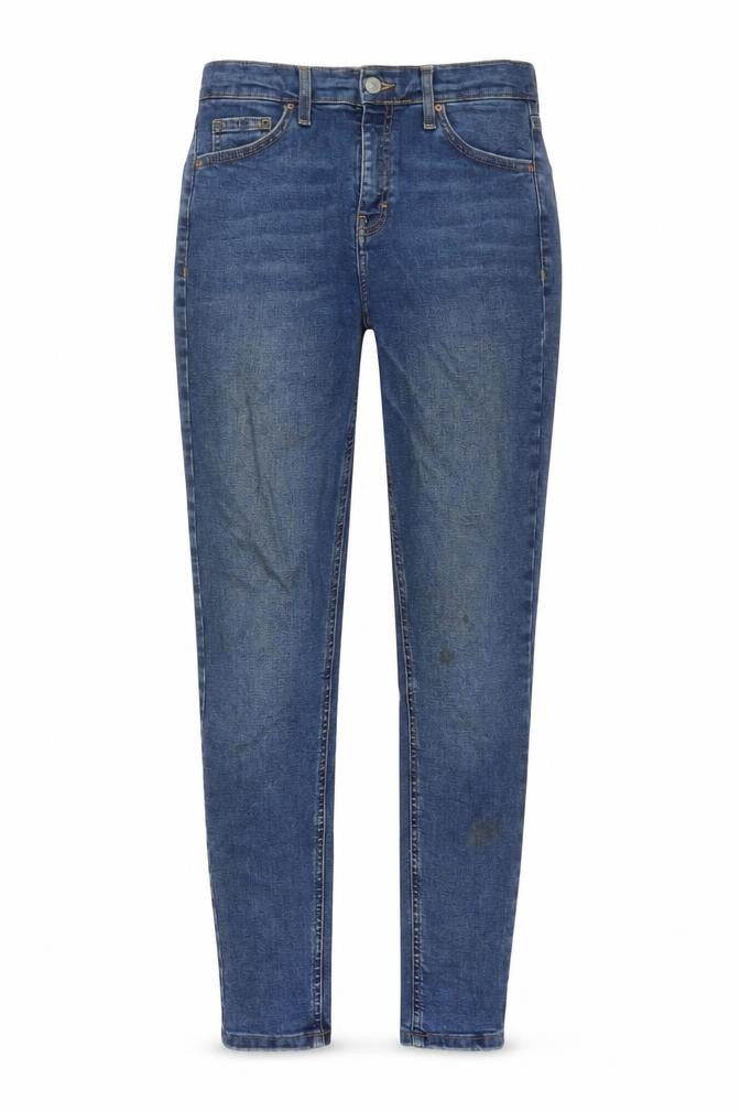Topshop Womens Blue Cotton Skinny Jeans Size 28 in L32 in Regular Zip
