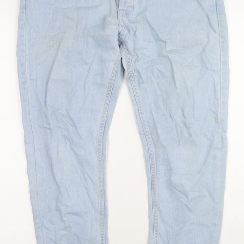 Topman Mens Blue Cotton Skinny Jeans Size 32 in L26 in Slim Zip