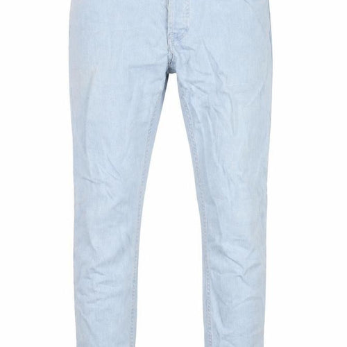 Topman Mens Blue Cotton Skinny Jeans Size 32 in L26 in Slim Zip