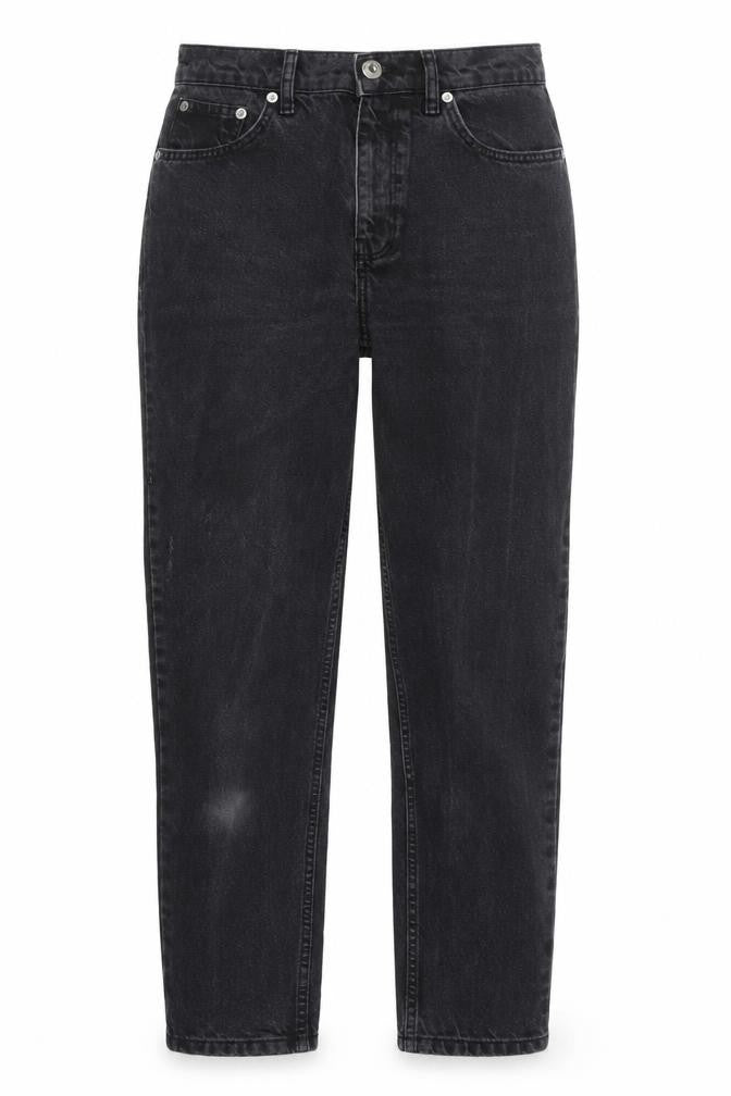 Mango Womens Black Cotton Straight Jeans Size 8 L26 in Regular Zip