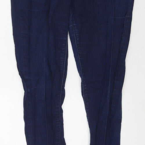 Dorothy Perkins Womens Blue Cotton Skinny Jeans Size 14 L31 in Slim Zip