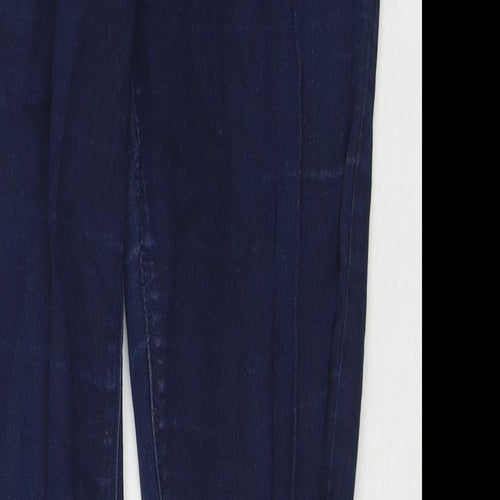 Dorothy Perkins Womens Blue Cotton Skinny Jeans Size 14 L31 in Slim Zip