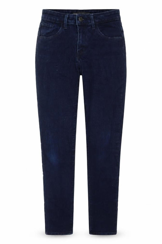 Front view of Levi's women’s blue cotton skinny jeans, size UK 26, in, 30-inch leg regular zip