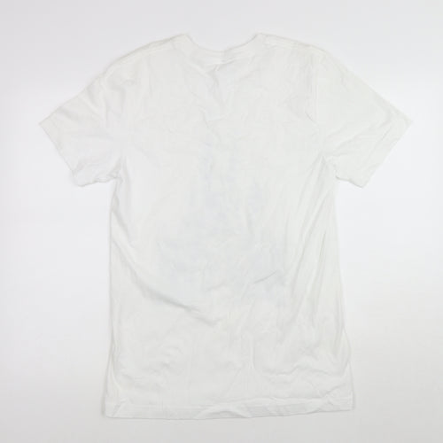 Bella + Canvas Womens White Cotton Basic T-Shirt Size M Round Neck - Disney Castle