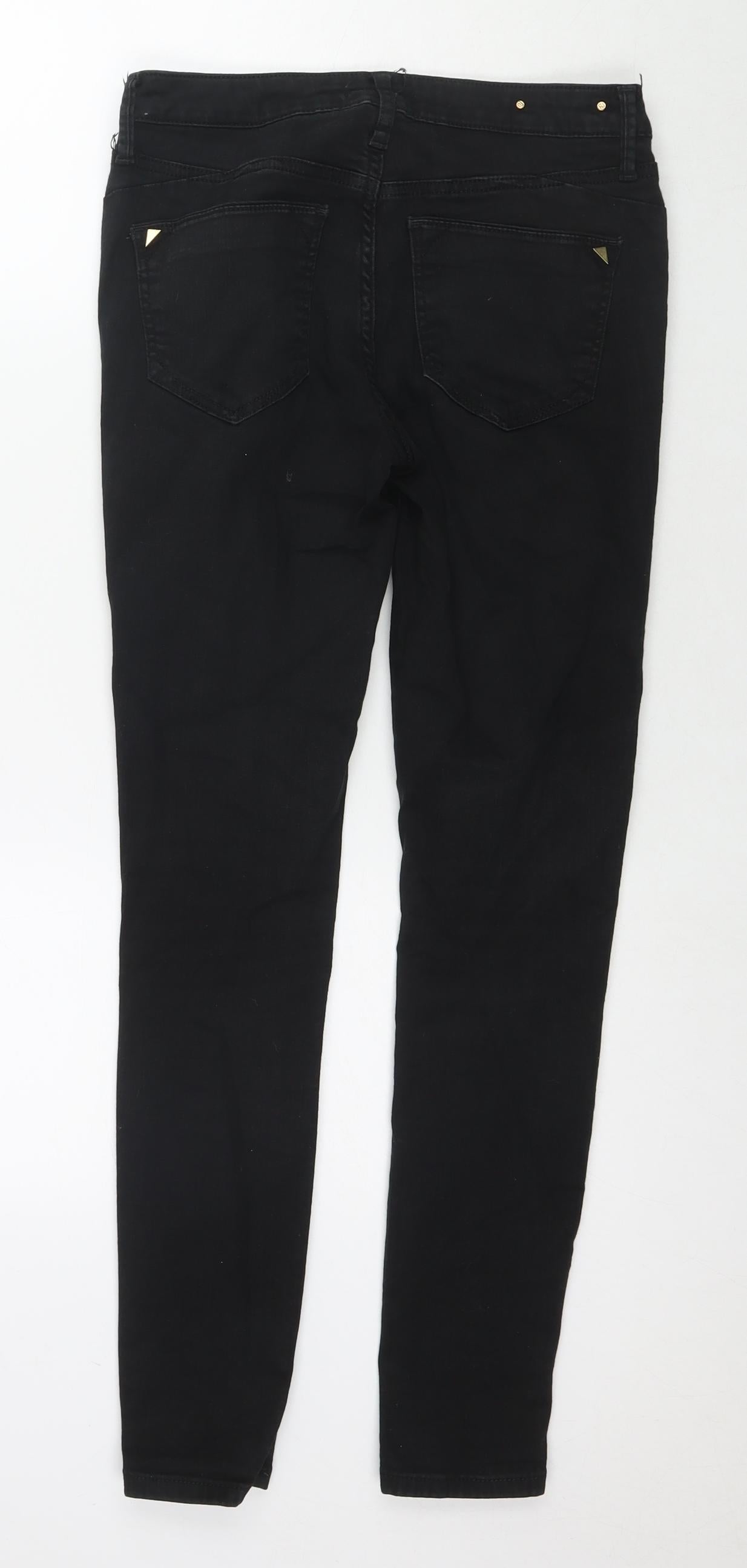 River Island Womens Black Cotton Skinny Jeans Size 10 L28 in Regular Zip