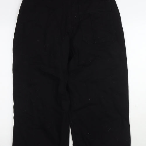 Kiin Womens Black Cotton Wide-Leg Jeans Size 14 L24 in Regular Zip
