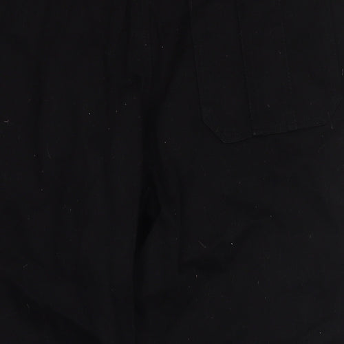 Kiin Womens Black Cotton Wide-Leg Jeans Size 14 L24 in Regular Zip