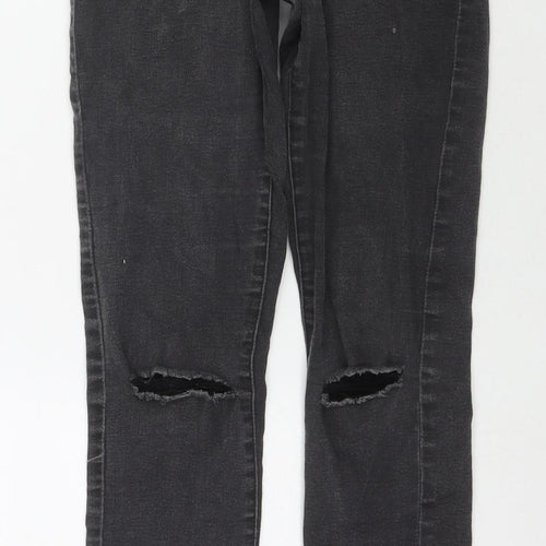 Denim & Co. Womens Black Cotton Skinny Jeans Size 6 L26 in Regular Zip
