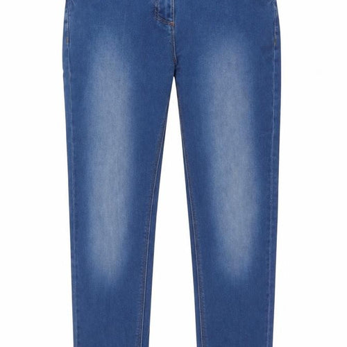 Marks and Spencer Girls Blue Cotton Skinny Jeans Size 13-14 Years L28 in Regular Zip