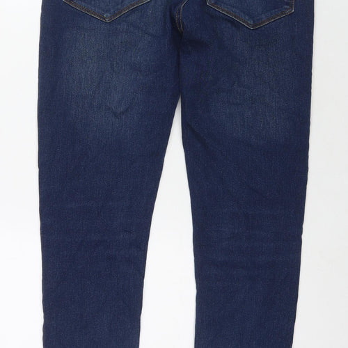 Boohoo Mens Blue Cotton Skinny Jeans Size 30 in L30 in Regular Zip