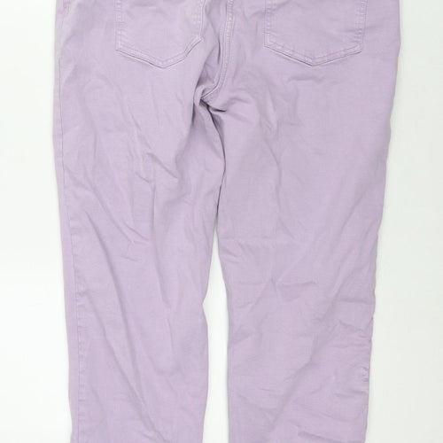 NEXT Womens Purple Polyester Blend Cropped Jeans Size 16 L24 in Regular Zip